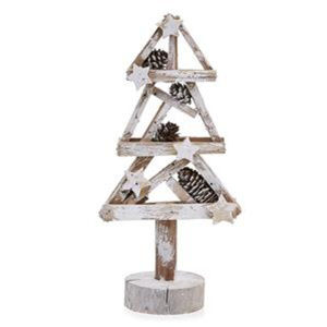Abstract Rustic White Glitter Christmas Tree NEW